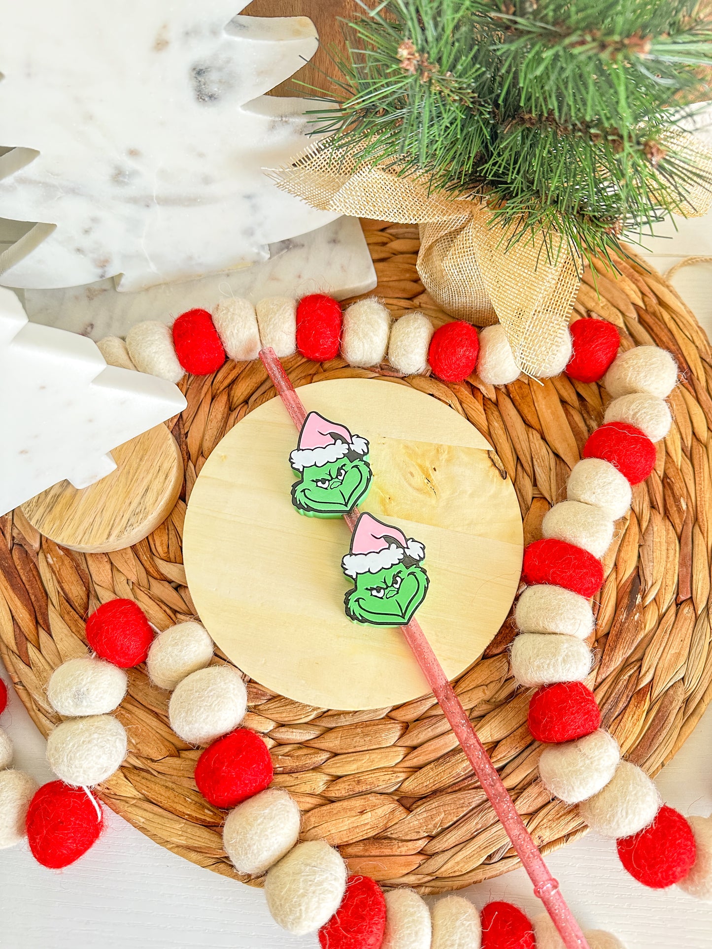 Grouch Face Straw Topper 5 Pack