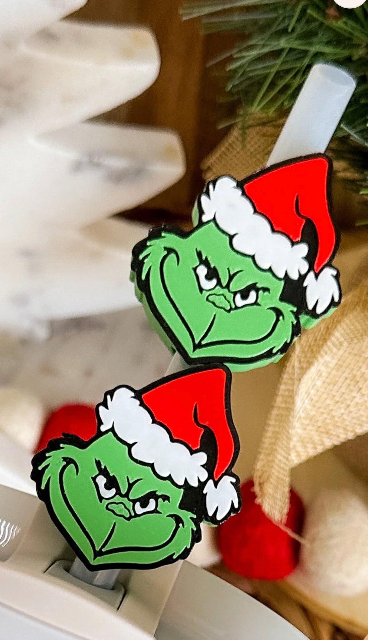 Grouch Face Straw Topper 5 Pack