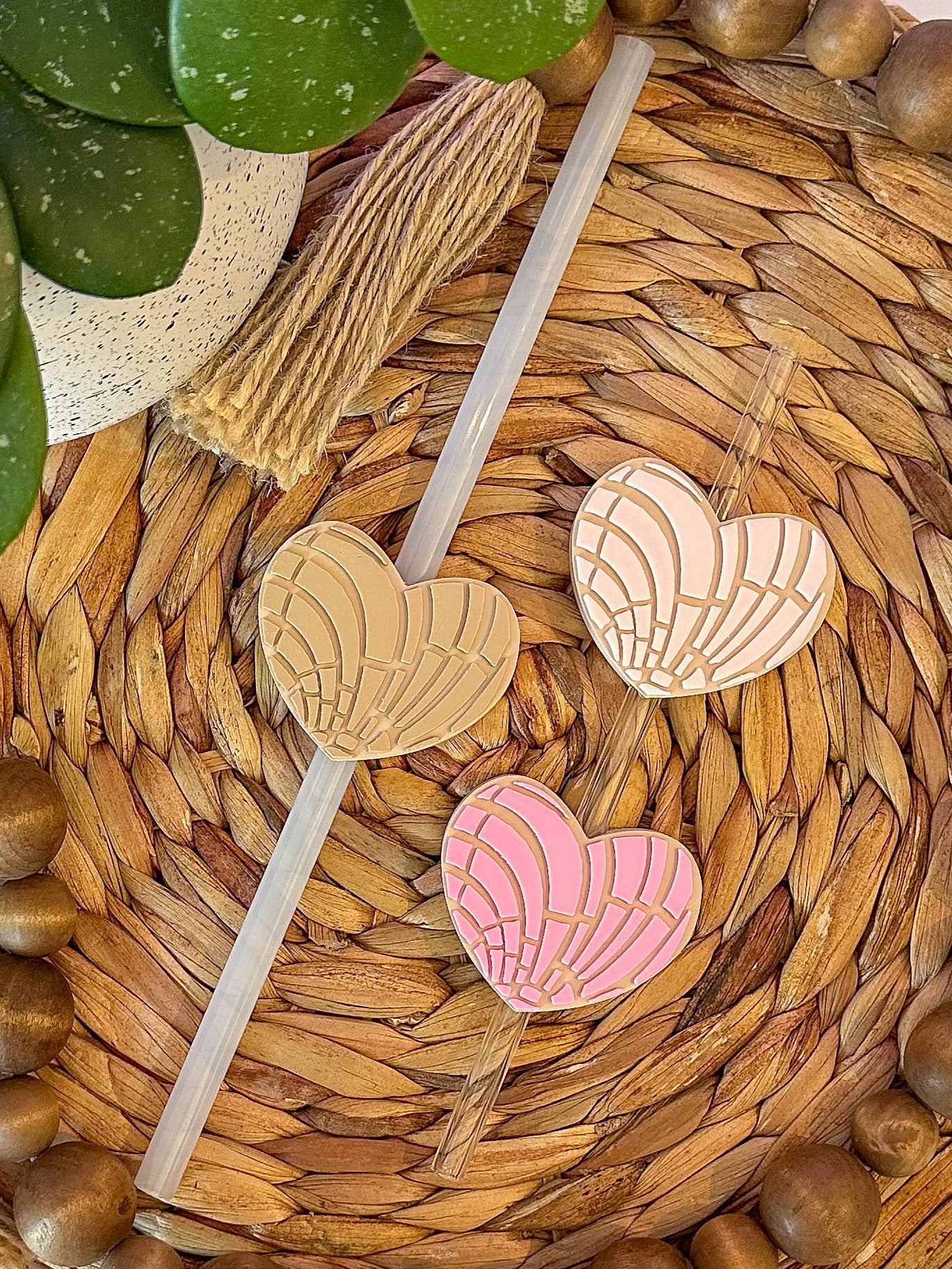 Concha Hearts Straw Topper 5 Pack